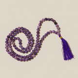 Ambarya Natural Lepidolite Mala Bead Necklace 