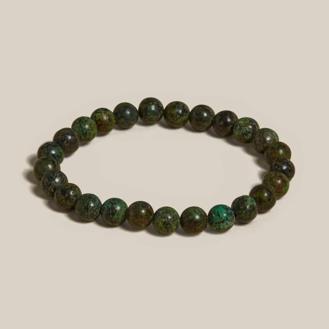 Ambarya Natural African Turquoise Mala Bead Bracelet