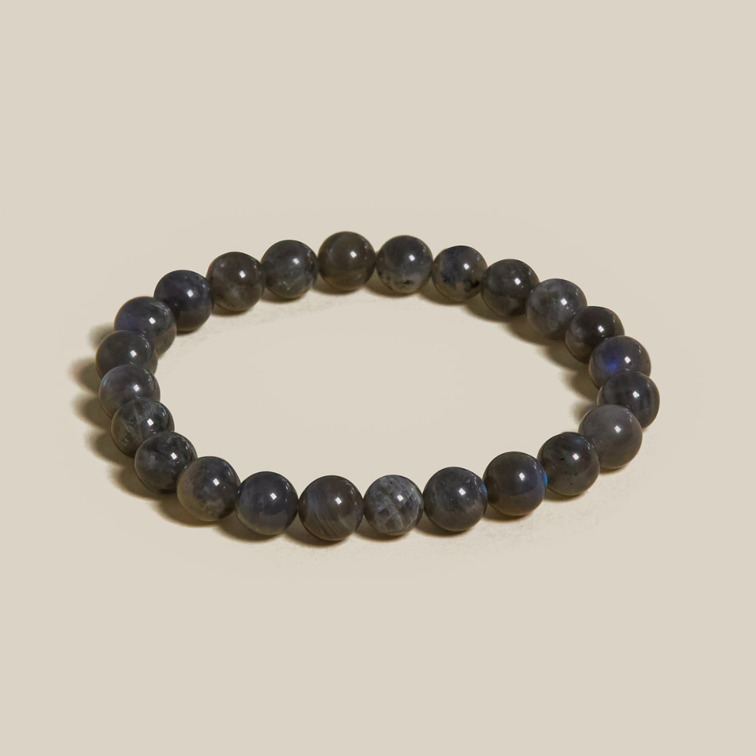 Ambarya Natural Laboradorite Mala Bead Bracelet