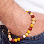 Man wearing Ambarya New Adventures - Mookaite Mala Bead Bracelet