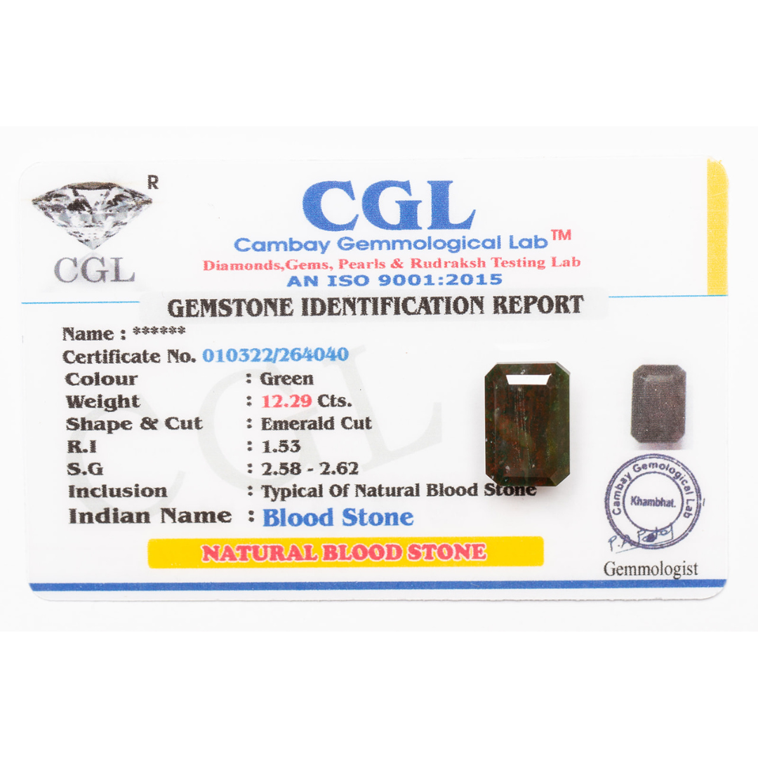 Bloodstone Gemstone identifcation report