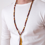 Man wearing Ambarya New Adventures - Mookaite Mala Bead Necklace