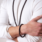 Man wearing Protection - Black Tourmaline Mala Bead Necklace