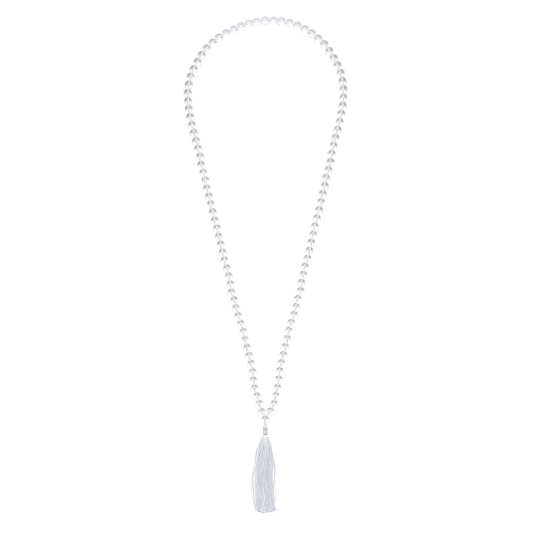Clear Quartz crystal Mala Bead necklace